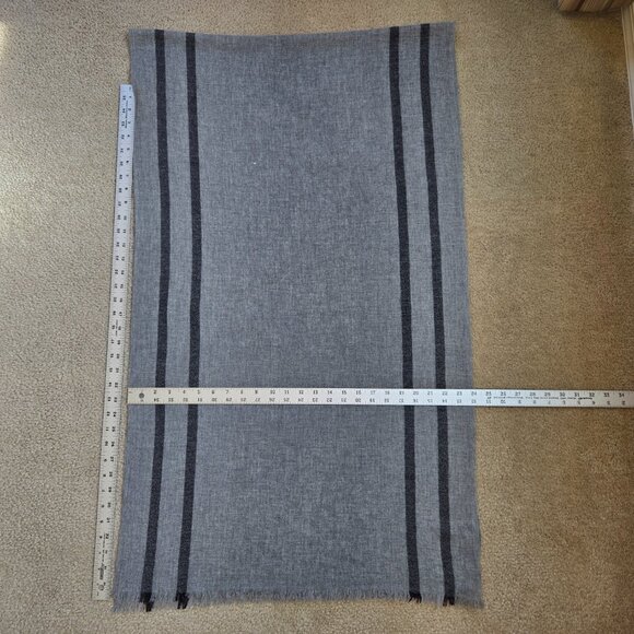 NWOT Portolano Grey with Navy Stripes Woven Cashmere - Picture 8 of 9